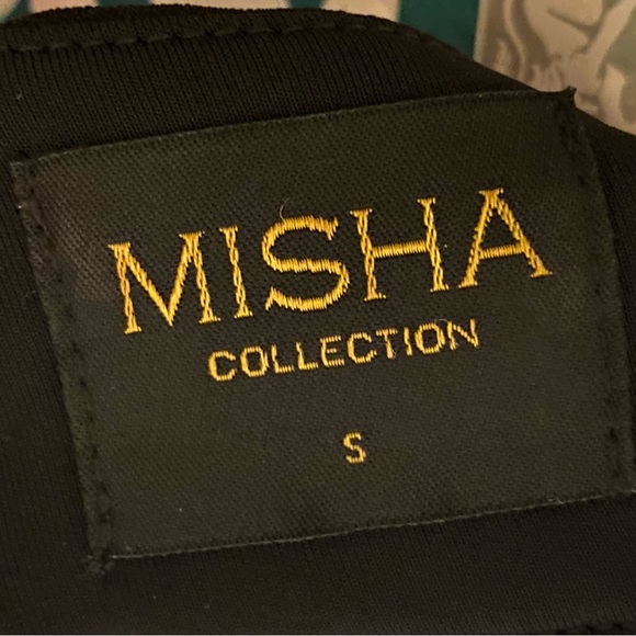 MISHA COLLECTION black Claudia sleeveless Halter fitted bodycon midi dress - Picture 6 of 9